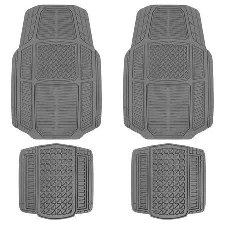Motor Trend 4Pc Heavy Duty Odorless Mats / Gray MT-824-GR